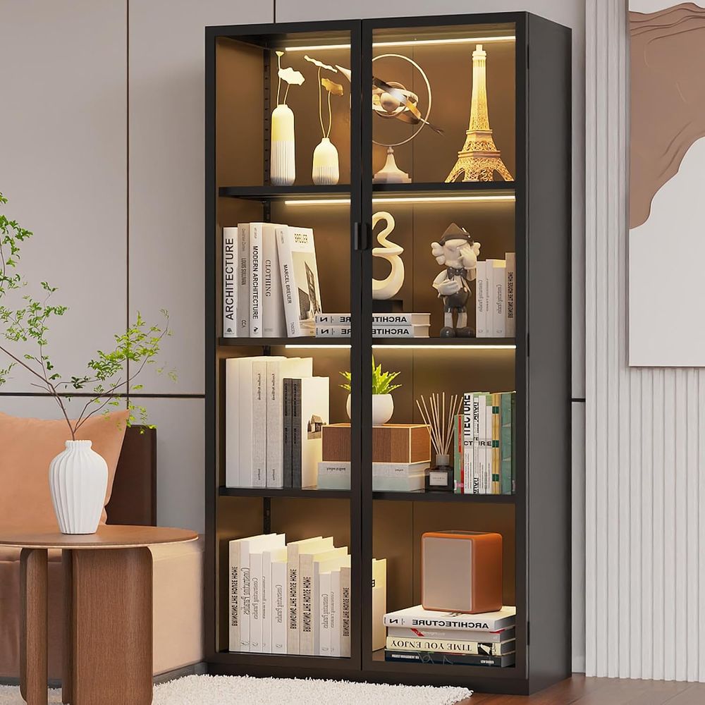 Glass Cabinet Display - 63 Tall Glass Display Cabinet with