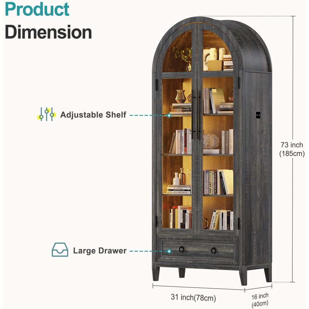 73 Arched Glass Display Cabine – Glass Cabinet Display Bewertung und Preis