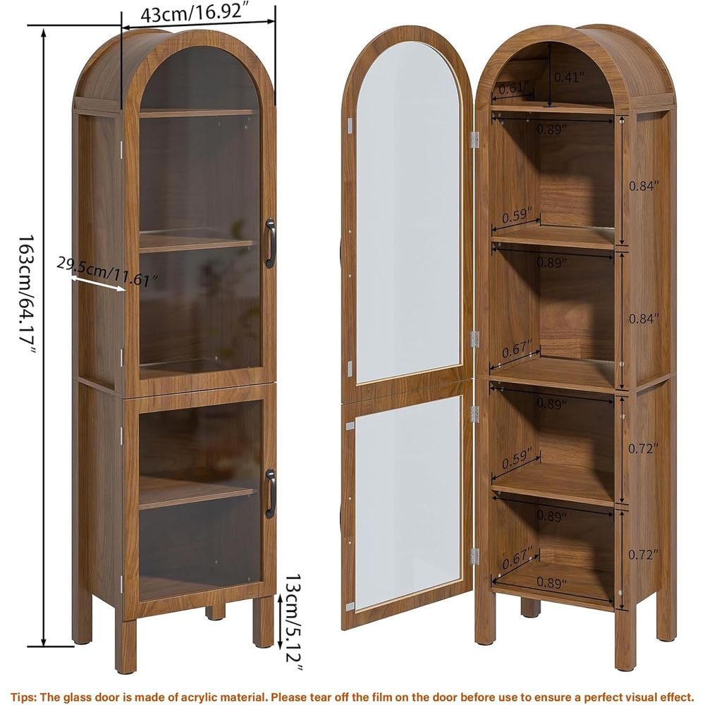 64.17 in Tall Arched Display C – Glass Cabinet Display Bewertung und Preis