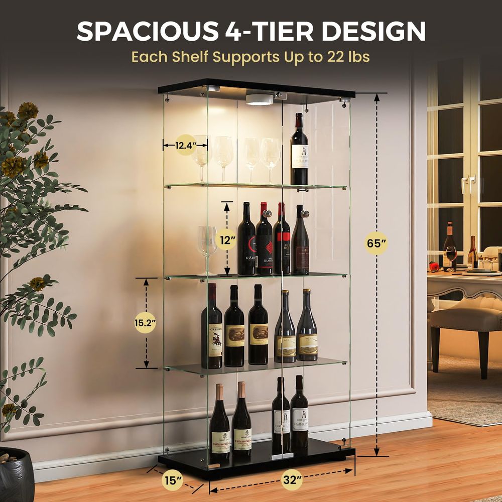 Display Cabinet with LED Light – Glass Cabinet Display Bewertung und Preis