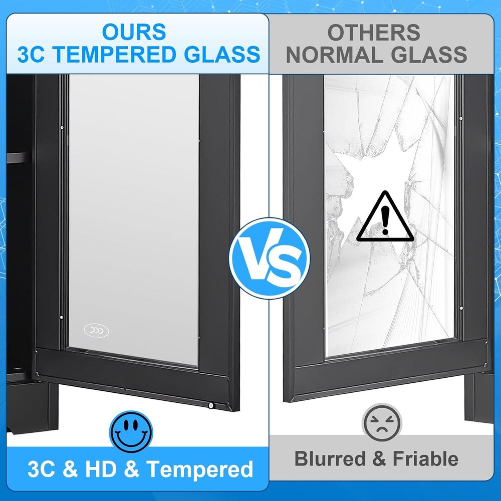 Glass Display Cabinet with Loc – Glass Cabinet Display Bewertung und Preis