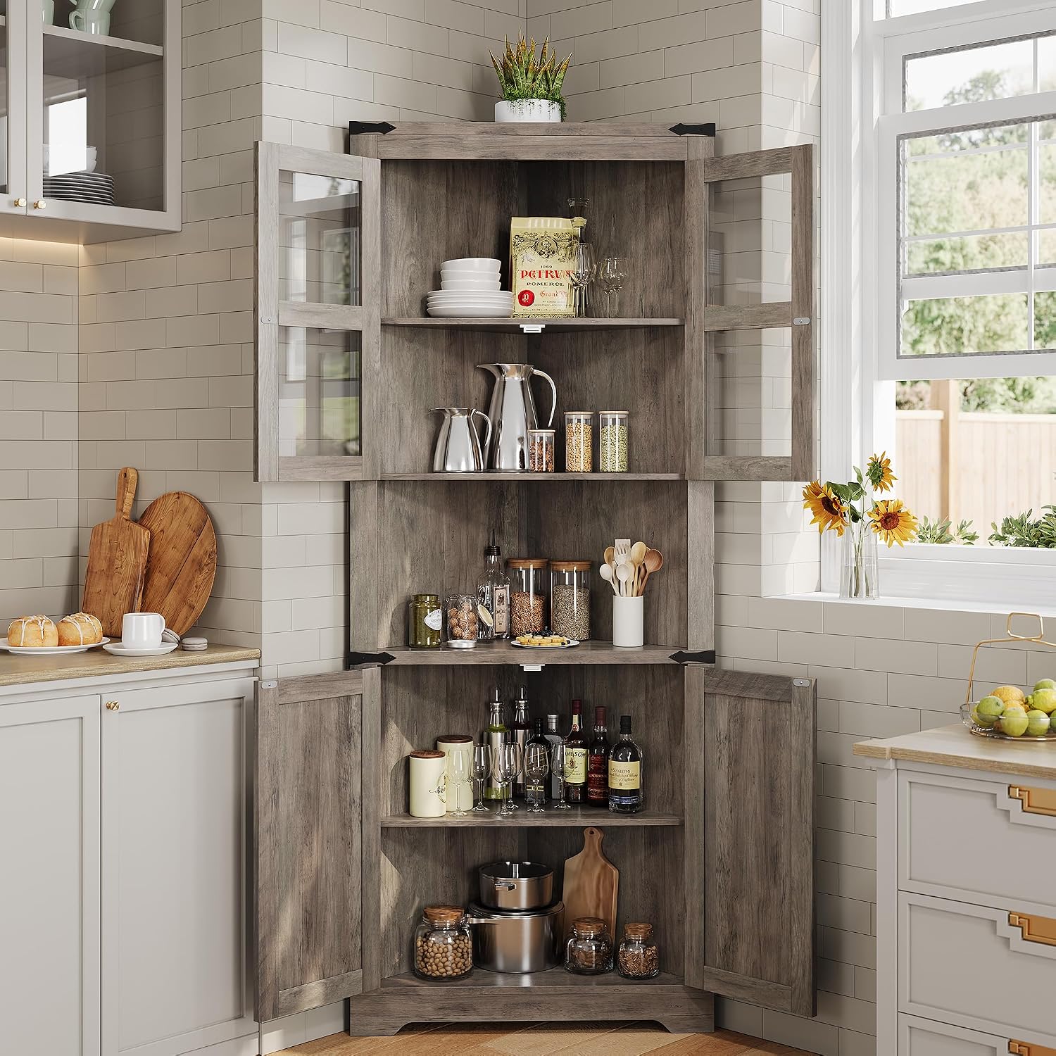 Tall Corner Storage Cabinet wi – Glass Cabinet Display Bewertung und Preis