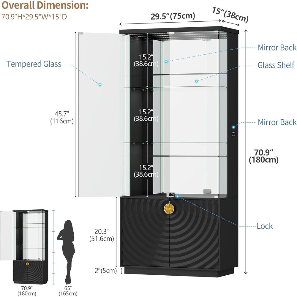 71 Glass Display Cabinet, 4-Ti – Glass Cabinet Display Bewertung und Preis