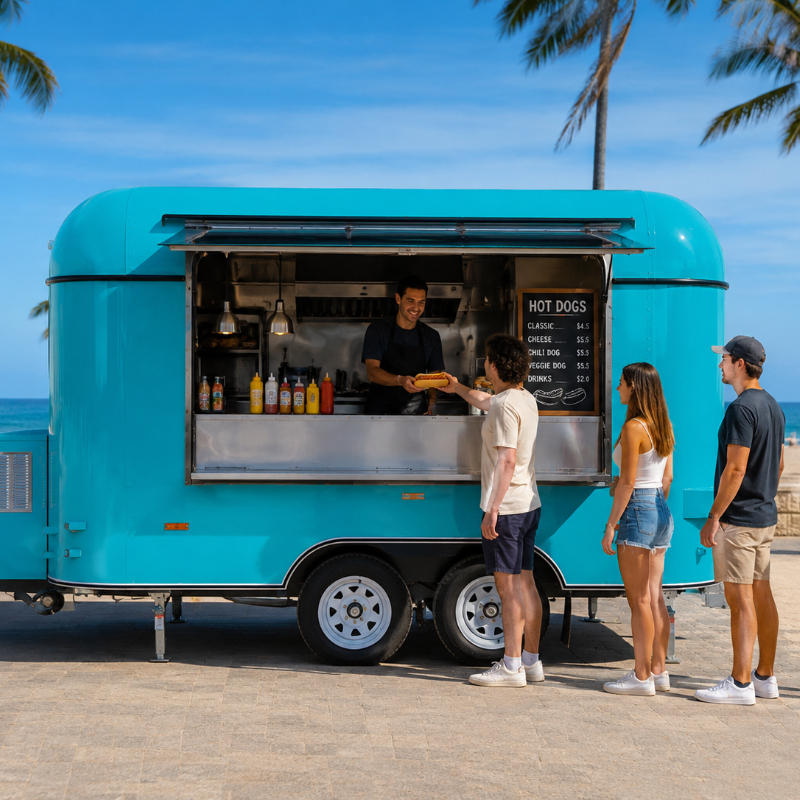 Customized Food Truck Mobile w – Hot Dog Vending Cart Bewertung und Preis