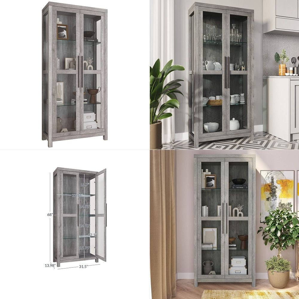 Glass Display Cabinet, Tall Cu – Glass Cabinet Display Bewertung und Preis