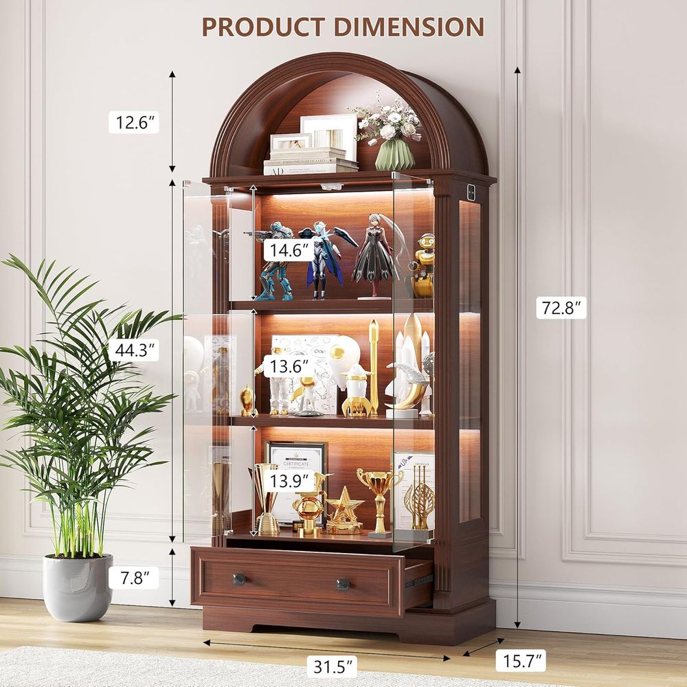 Curio Cabinet with Glass Do& L – Glass Cabinet Display Bewertung und Preis