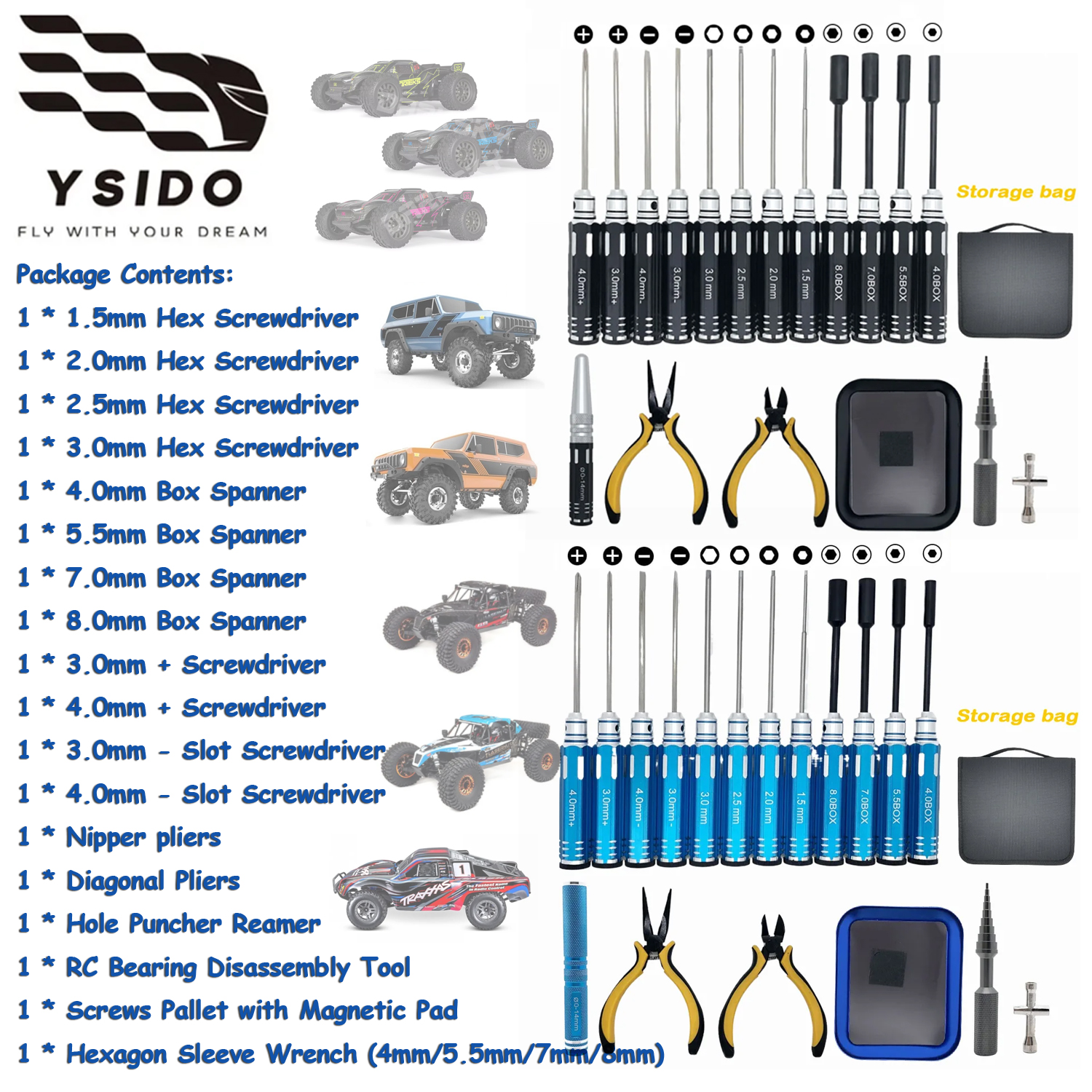 18PCS YSIDO RC Tool Kit Screwd – Racing Arcade Cabinet Bewertung und Preis