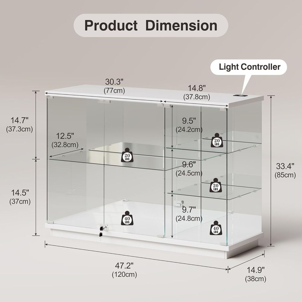 White High Gloss Glass Display – Glass Cabinet Display Bewertung und Preis